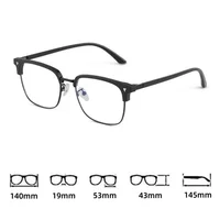 Lunettes anti-lumière bleue semi-cerclées pour hommes et femmes, lunettes transparentes pour ordinateur, filtre à rayons carrés classiques, monture de lunettes interdite 6