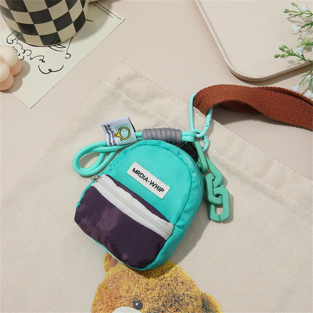 Kawaii Macaron Color Mini Coin Purse Backpack Pendant Anti Loss Key Chain Wallet Multifunctional Earphone Bag Portable