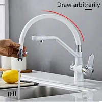 kitchen faucet with purifier,double spray faucet for drinking filtered water,sink mount kitchen faucet water filter faucet Brass 4