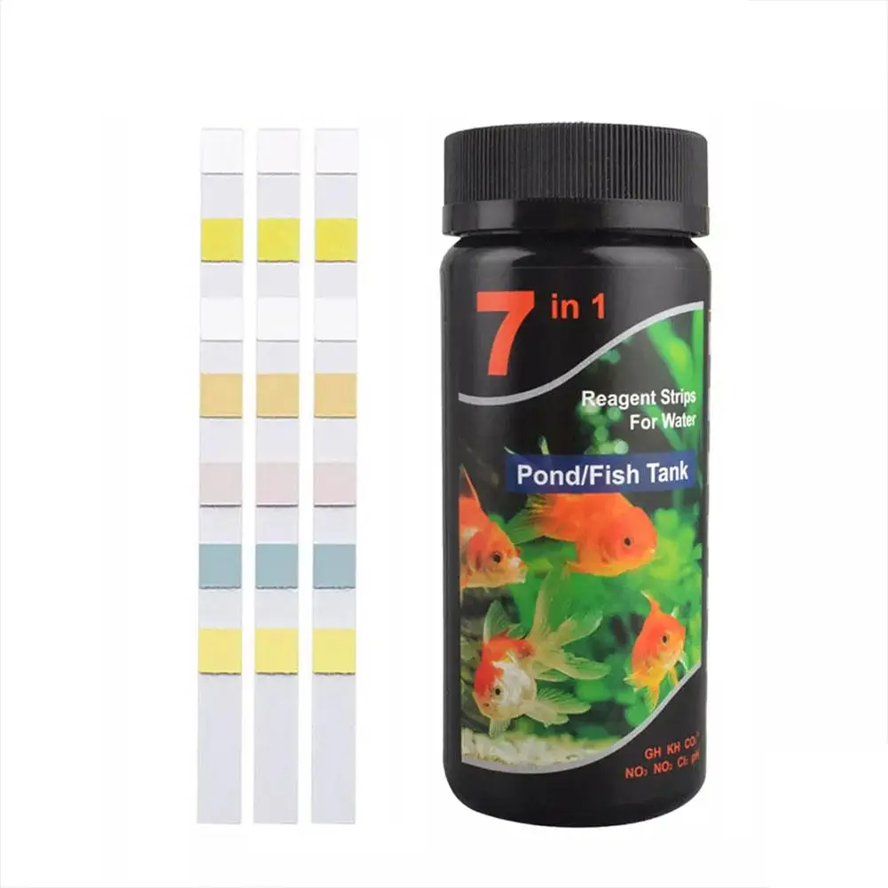 50/100Pcs 7in1 Aquarium Water Quality Testing Paper Pond Testing Water Tank Fish Supplies Quality Analysis Pape Aquarium Wa Y7K6