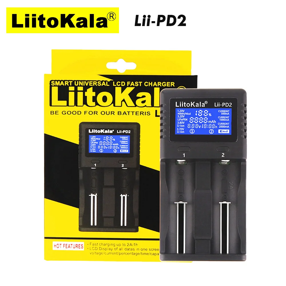 Умное зарядное устройство Liitokala для аккумуляторов 18650 26650 21700 NiMH литиевых с