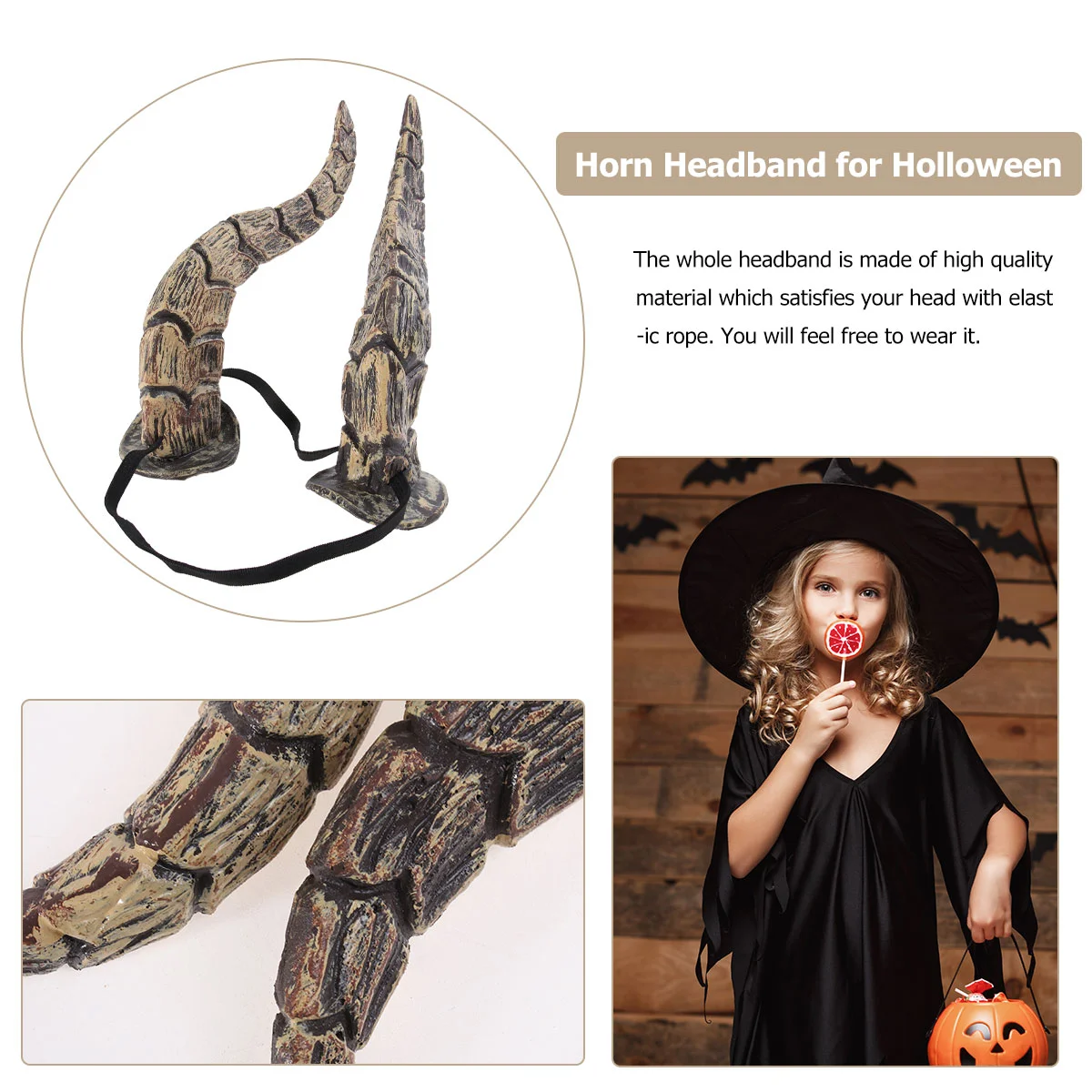Horn Headband Vintage Hairband Horns Headband Party Horns Headpiece Headwear For Costume Photo Props Demon 1Pc costume headband
