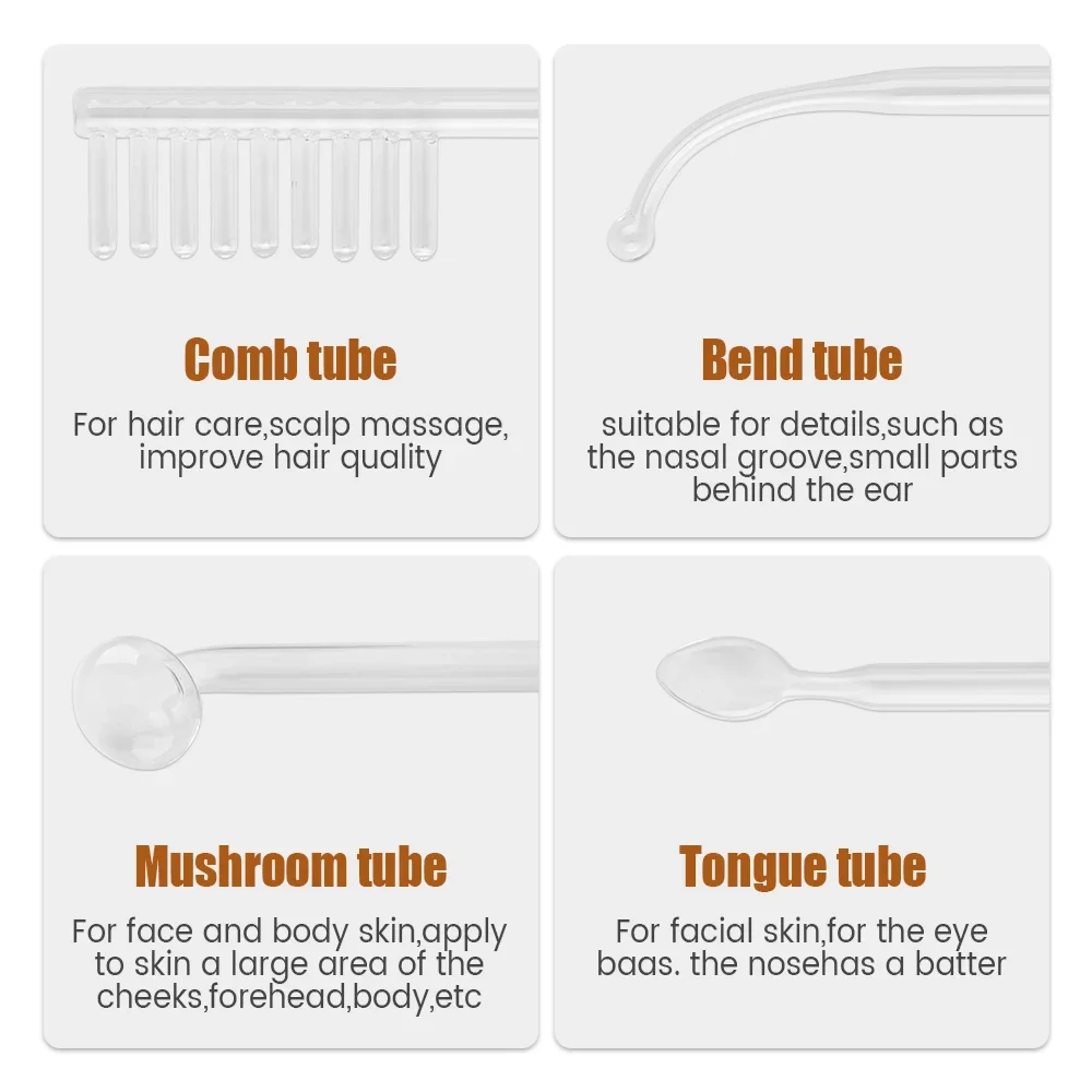 High Frequency Beauty Skin Care Facial Spa Salon acne Cosmetic instrument Massage Relaxation ozone electrotherapy comb face care