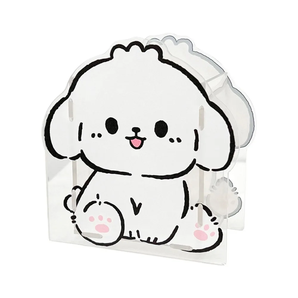 Multifunctional Cartoon Acrylic Pen Holder Pen Holder Cartoon Kawaii Dog Container Stationary Creative Transparent Brush Pot