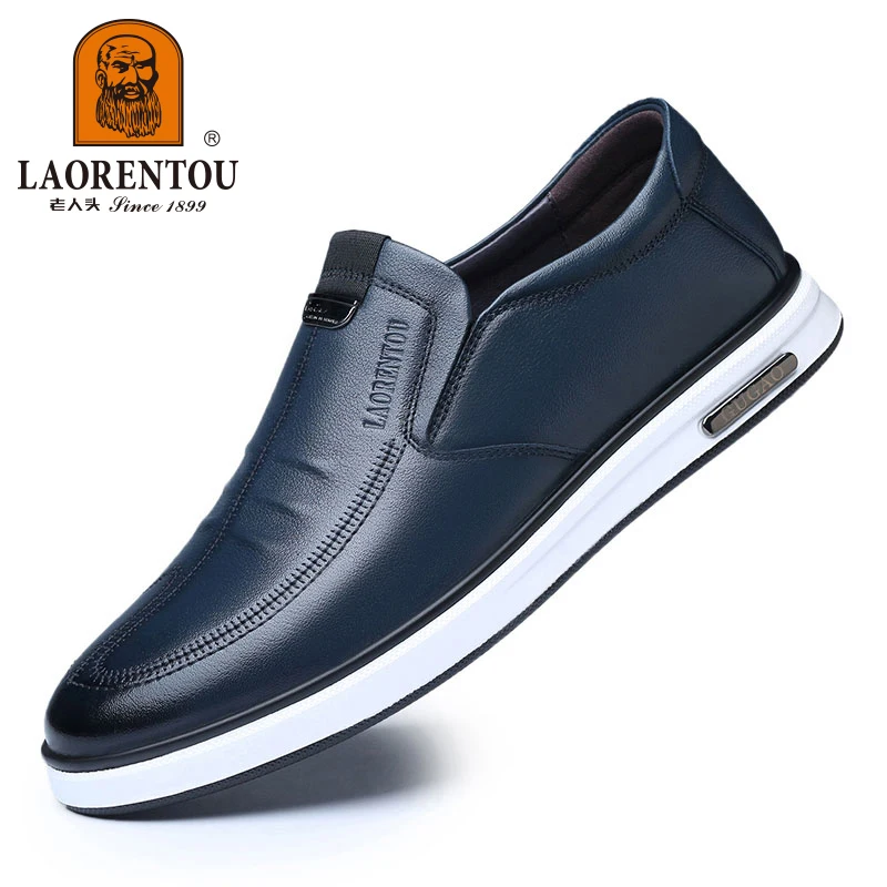 حذاء جلد كوري غير رسمي للرجال ، نعل ناعم جيد التهو...