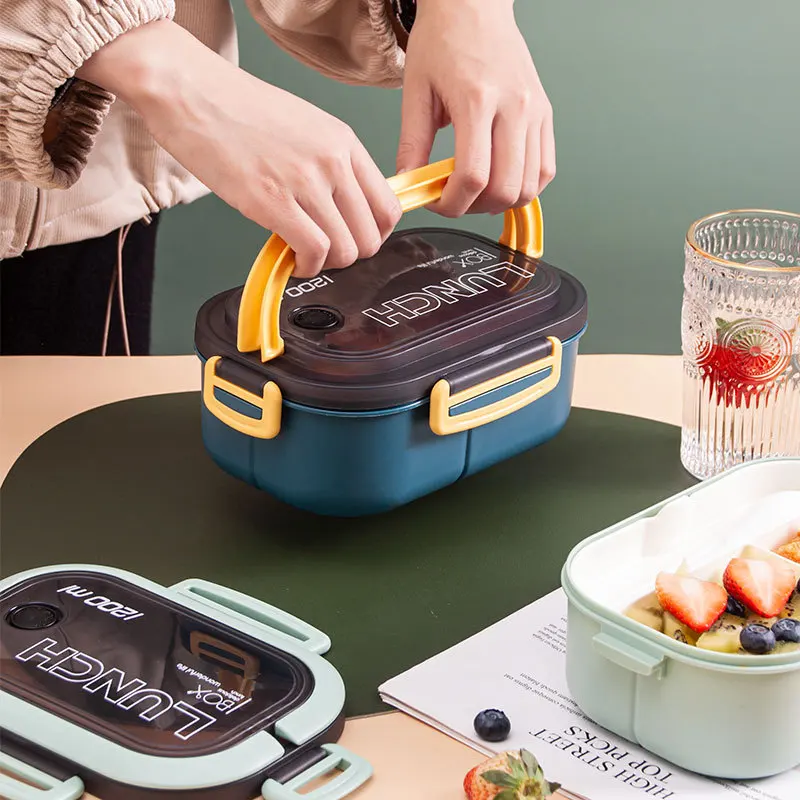 Large Capacity Microwave Heating Lunch Box Portable Sealed Lunch Box  Japanese Compartmentalized Fresh-Keeping Box Work Lunch Box - AliExpress