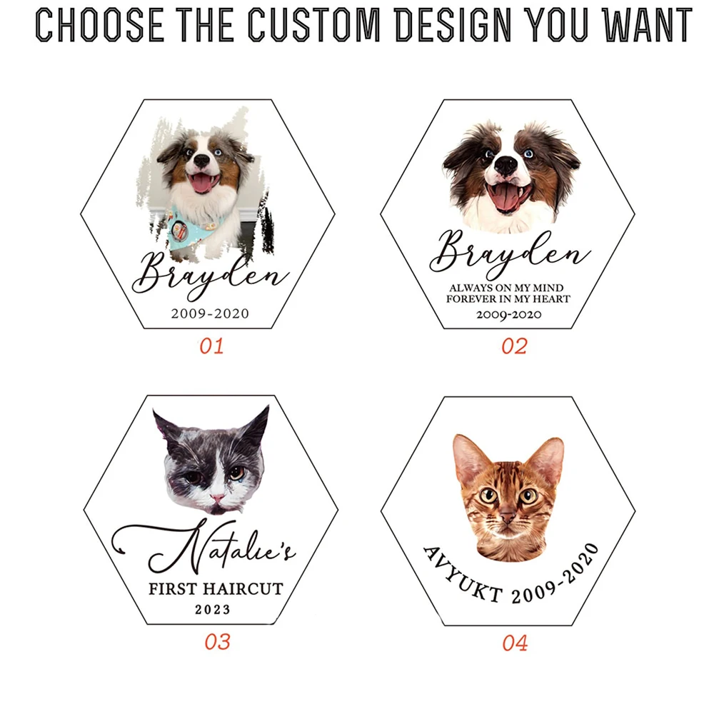Personalized Pet Fur Keepsake With Photo Pet Hair Box Dog Cat Fur Memorial Box Gifts for Lovers Friends