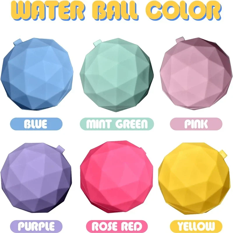 4Pcs Cute Reusable Water Balloons Quick Fill Silicone Self-Sealing Water Ball Water Toys for Summer Party Outdoor Pool Garden 3