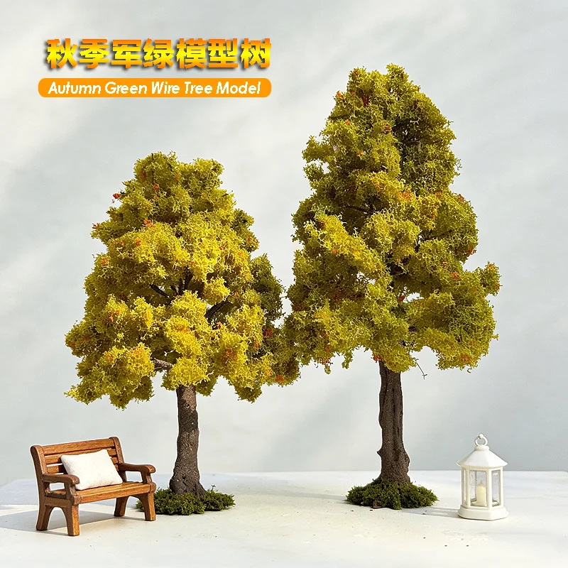 10-28cm 가을 녹색 모형 나무, 베이스 군사 플랫폼 모래 테이블 조경 장식 H..