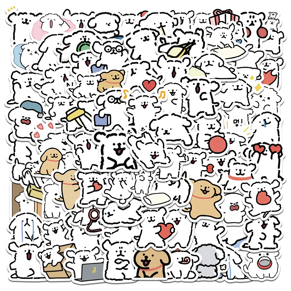 10/100PCS Cute Cartoon Dog Maltese Graffiti Stickers Waterproof Decals for Scrapbook Luggage Laptop Sticker Kids Girls Toy Gifts