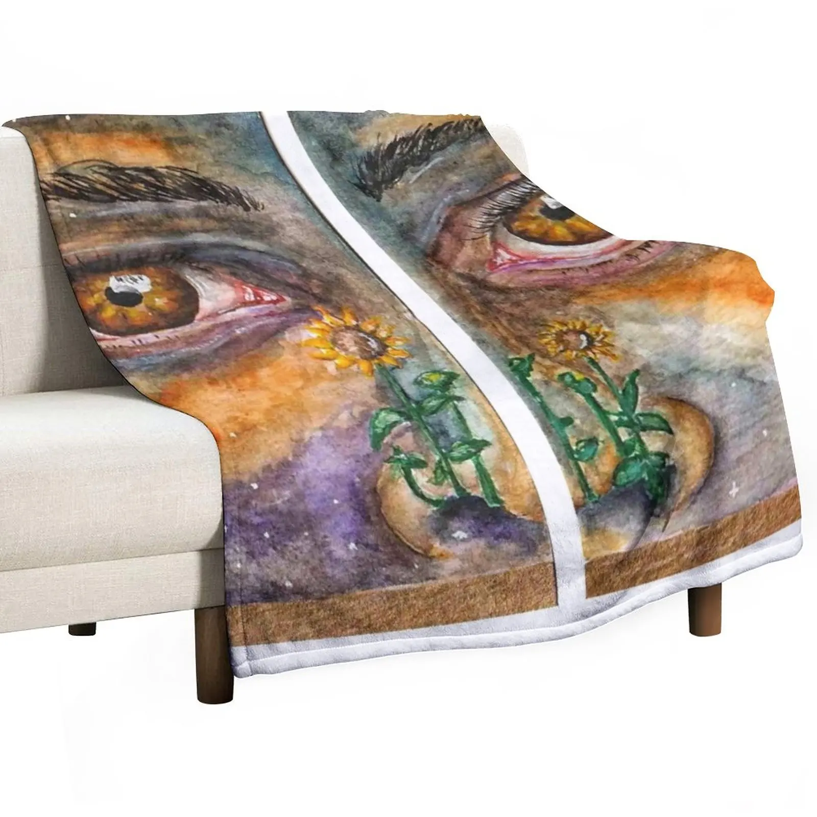 

Space Sunflowers Throw Blanket blankets and throws Soft Plaid