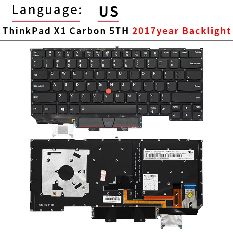 Clavier d'ordinateur portable avec rétro-éclairage russe, pour Lenovo ThinkPad x1 Carbon Gen5 Gen6 5th Isabel 5 6 2017 2018, tout neuf