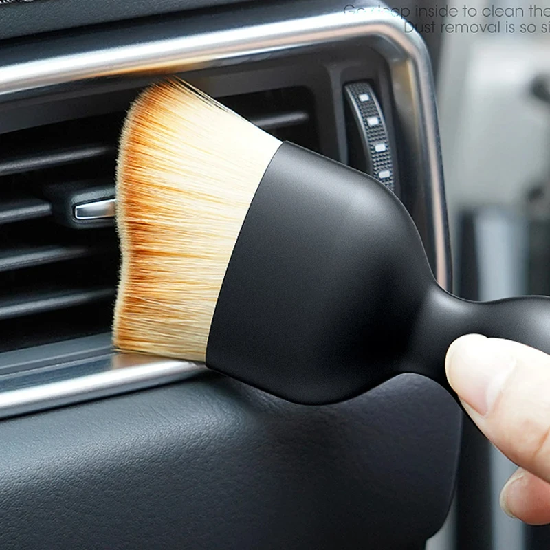 Car Air Vent Cleaning Soft Brush with Casing Car Interior Cleaning Tool Artificial Car Brush Car Crevice Dusting Car Detailing 5