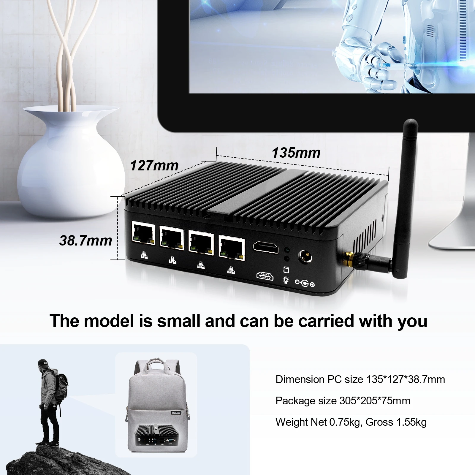 Рисунок 4 - HYSTOU 4 × RJ45 Lan брандмауэр