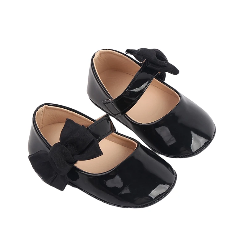0-18months Baby Girls Soft Sole Shoes Bowknot Pu Leather First Walkers Flats Shoes Infant Girls Non-Slip Spring Princess Shoes 5