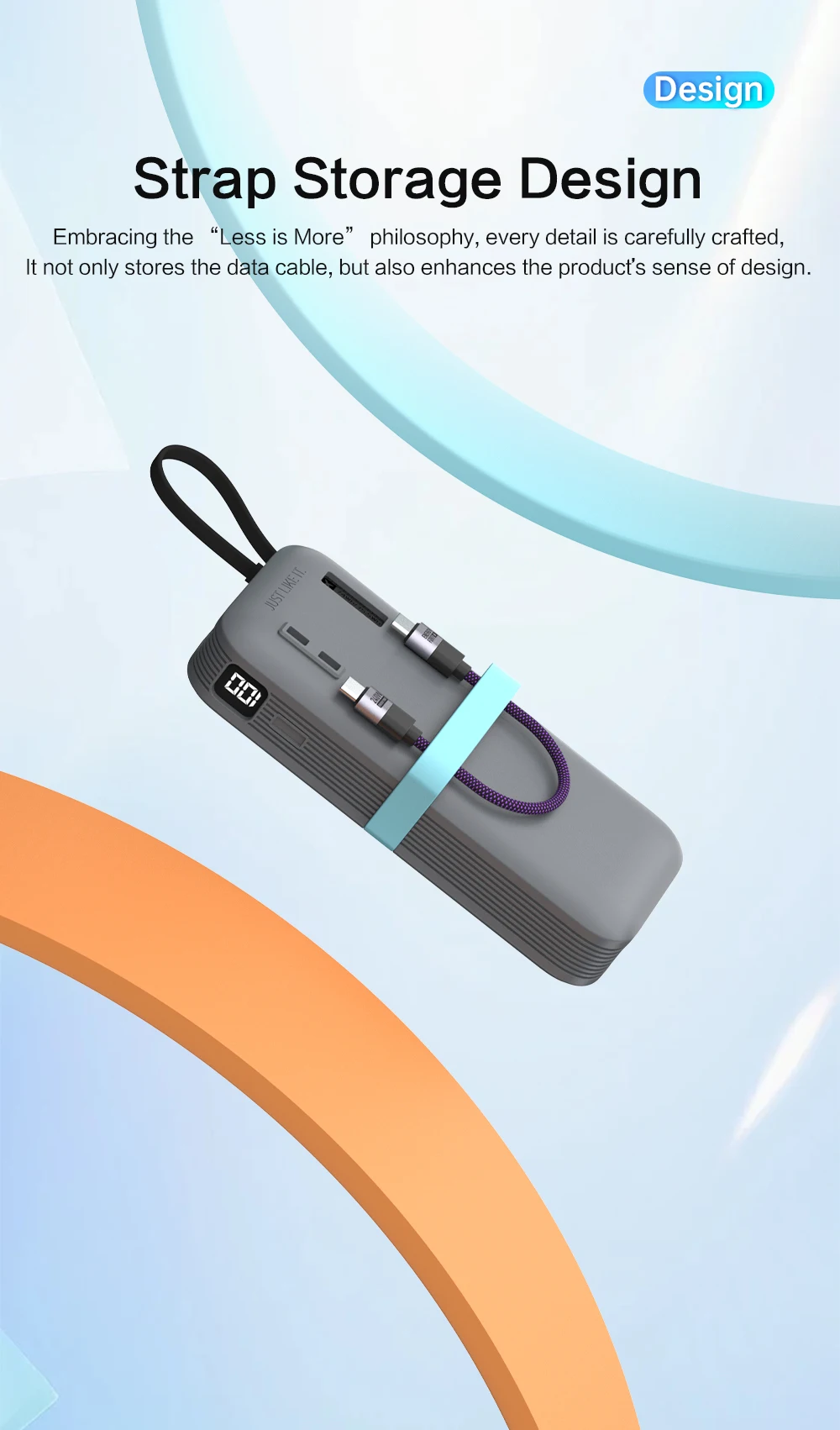 SIKAI Silikonhülle für CUKTECH CP25 45 W 20000 mAh Power Bank Zwei-Wege-Schnellladung Selbsttragbare Powerbank inklusive Kabelband – Detail 4