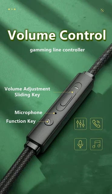 Gamer Cuffie cablate Gaming Auricolare cablato Metallo HiFi Bass Stereo 3.5mm Auricolare Auricolare per telefono Computer Microfono L Jack magnetico 5
