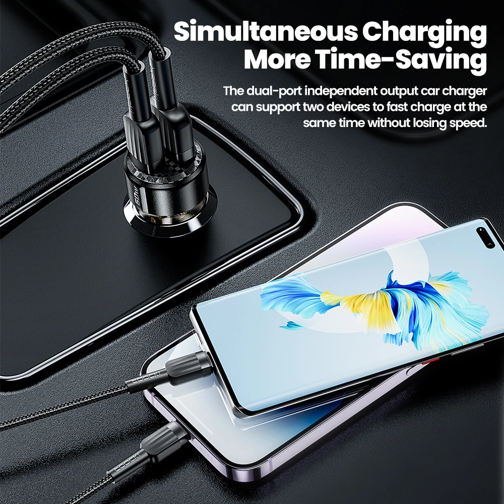 รูปสินค้า ที่ชาร์จในรถยนต์ USB C+A ชาร์จเร็ว PD30W+QC30W