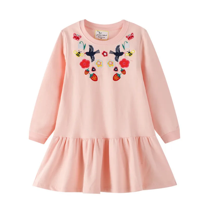 Girls Princess Dancing Print Long Sleeve Children's Clothing Spring Autumn 2-7T Birthday Party