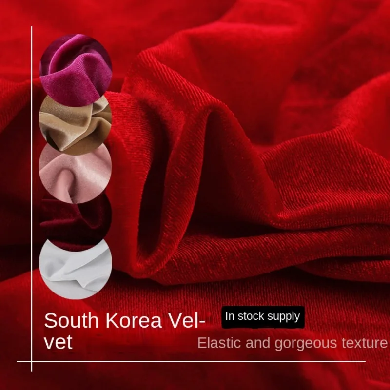 

Korea velvet fabric thick weft-knitted velvet quality dyed fabric cheongsam fashion curtain wholesale