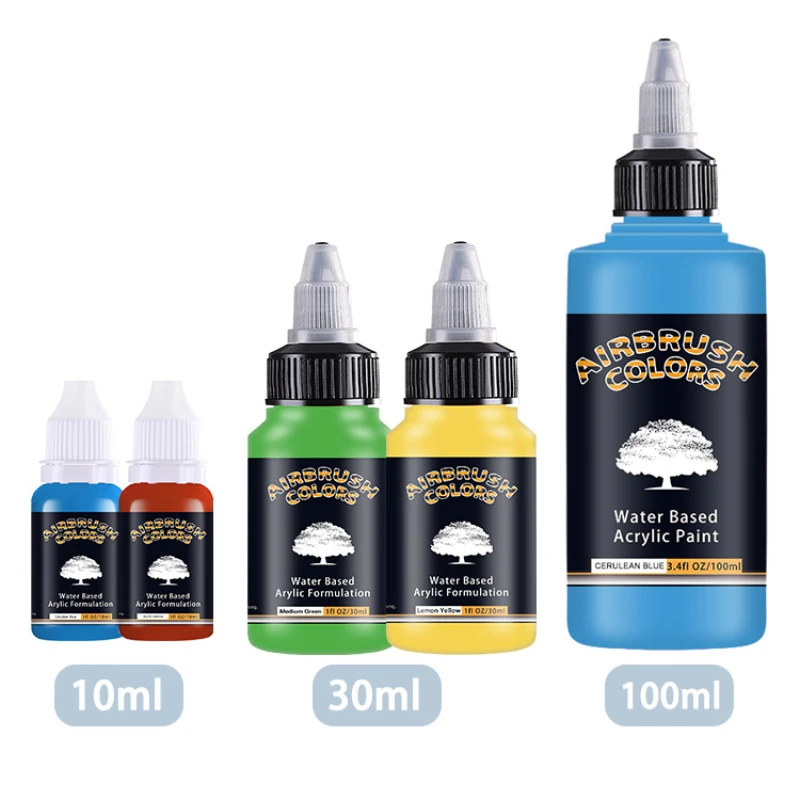 30ml 수성 아크릴 페인트 24 색 다목적 스프레이 건 스프레이 페인팅 모델 색칠 DIY 방수 스프레이 펜 안료