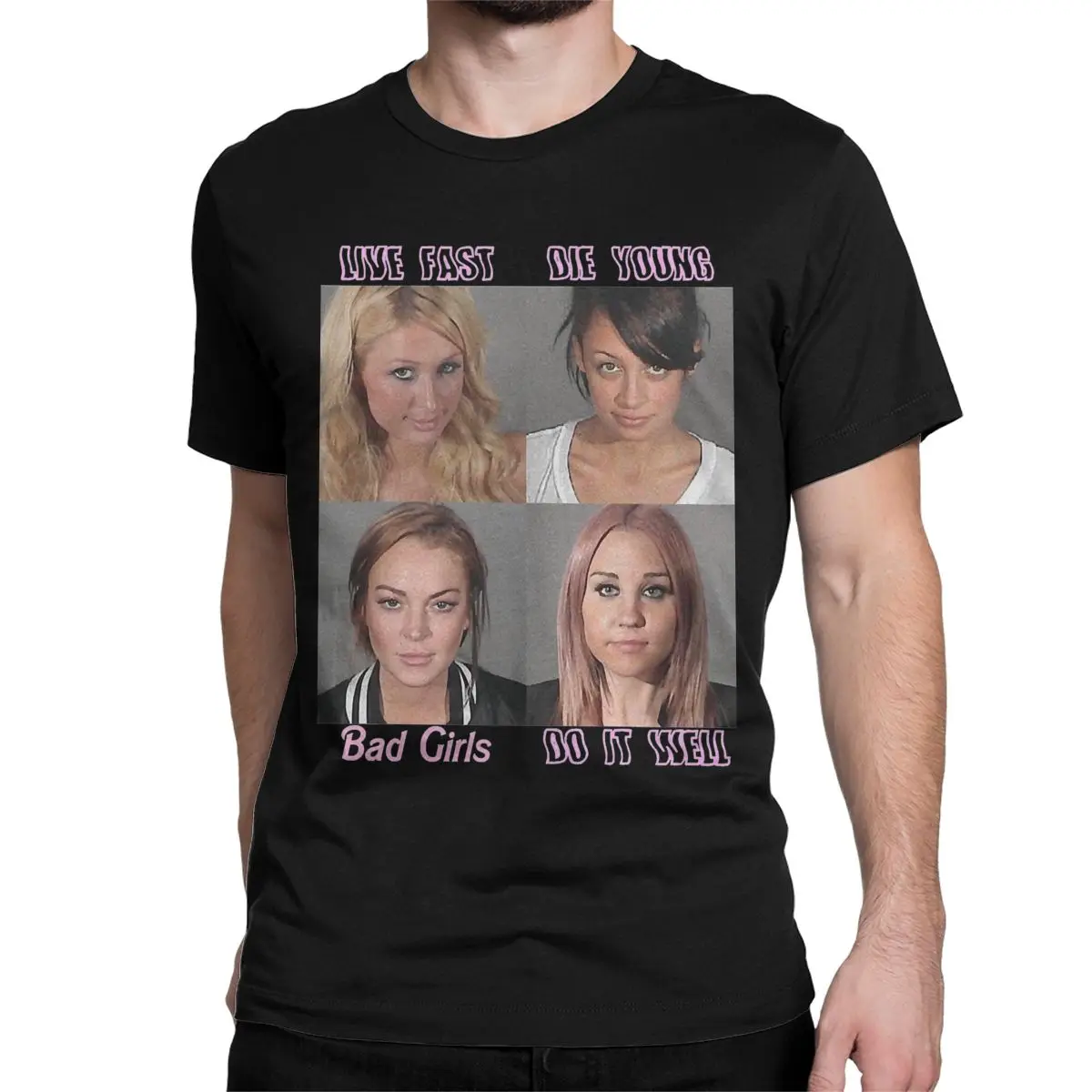 thumbnail image 1 of Camiseta divertida de algodón para hombre con texto "Proud Live Fast Die Young", camisetas de manga corta con estampado de "Bad Girl Do It Well", 1 of 7