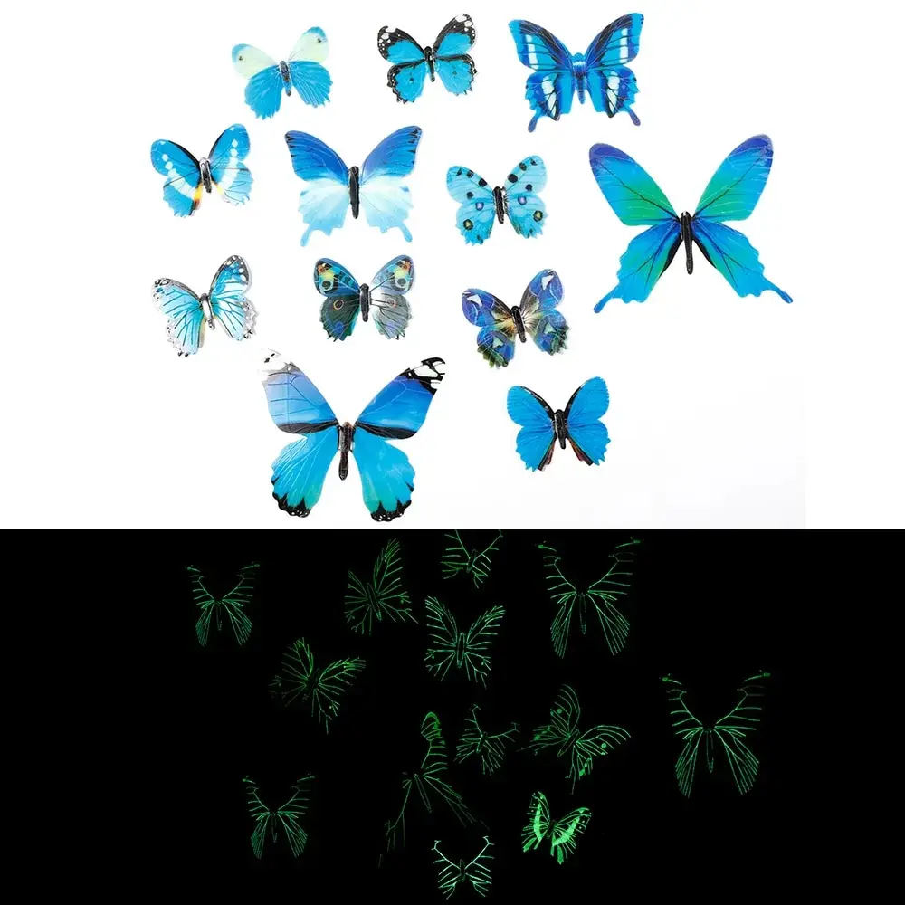 12 Pegatinas Luminosas De Pared De Mariposa 3d, Mural Rosa | Cuotas Sin