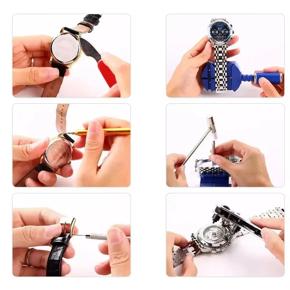 Comprehensive 147-Piece Watch Repair Tool Set with Storage Bag and Screwdrivers