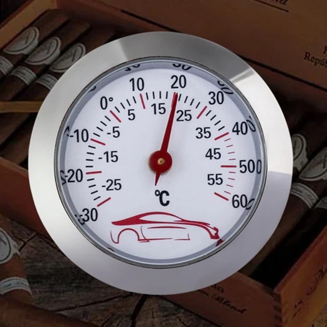 43 Mm -Es Kerek Hőmérséklet -Vizsgálati Mérő -30–60 ℃ Mini Autó Hőmérő Beágyazott Nagy Pontosságú Monitor Nincs Szükség Akkumulátorra - Image 2
