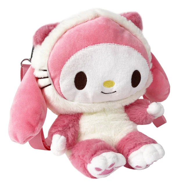Mymelody Plush Bag Hello Kitty Shoulder Bags Backpack Women's Coin Change One Shoulder Messenger Bag Plush Gift 24cm Sanrio 2