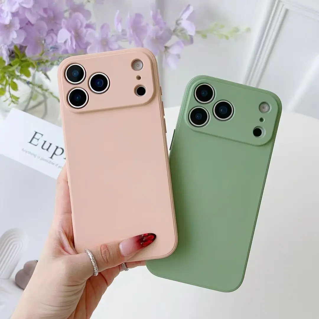 Vibrant Candy Color Silicone Phone Case with Lens Protection & Shockproof Back Cover