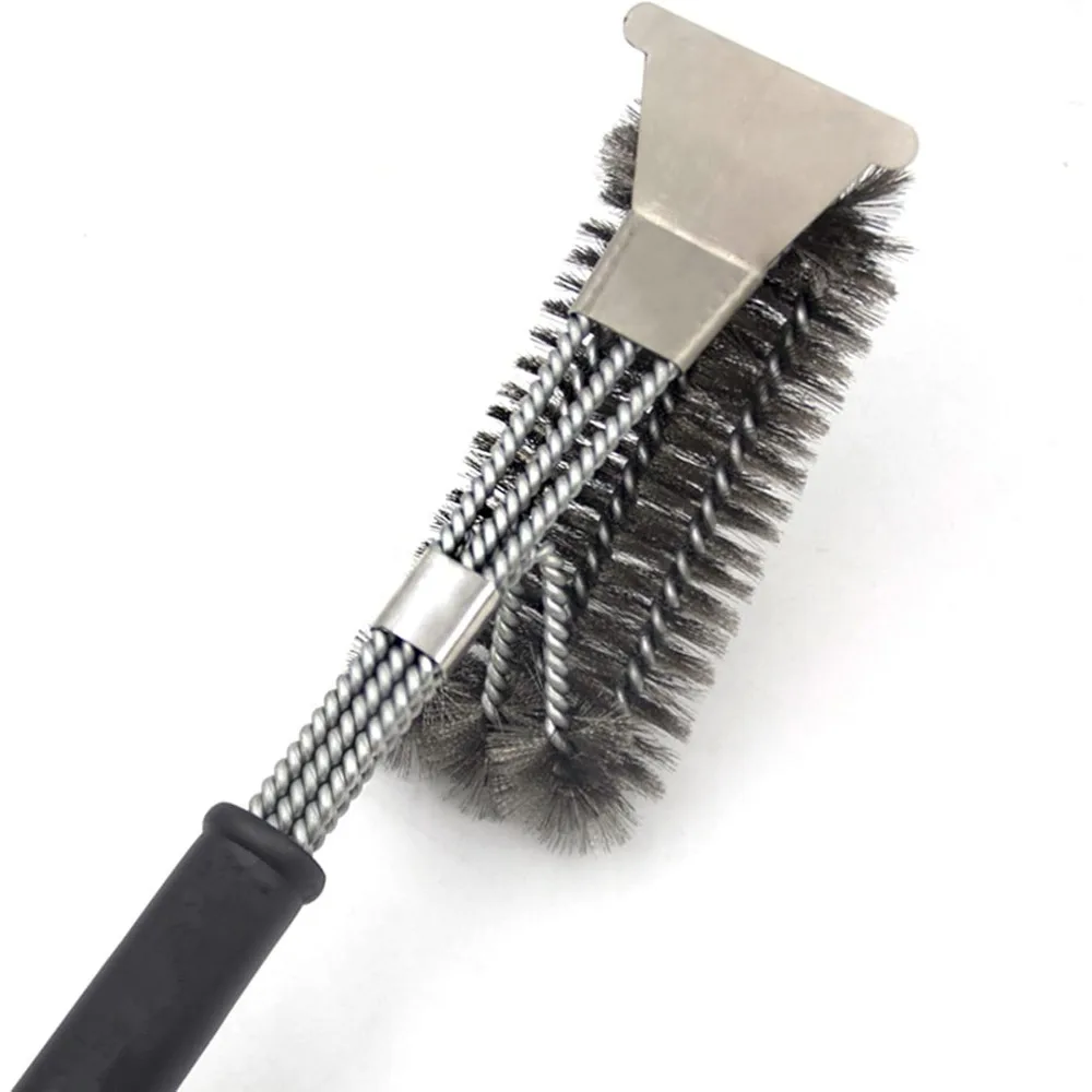 Scraper Three Head Oven, Baking Net, Cleaning Brush, Stainless Barbecue Brush
