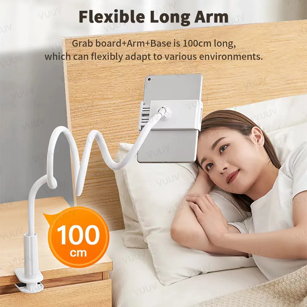 Tablet Bracket for Bed Desk Gooseneck Tablet Stand Flexible Long Arm Clamp 11 inch Holder For Smartphone Redmi Lenovo Pad
