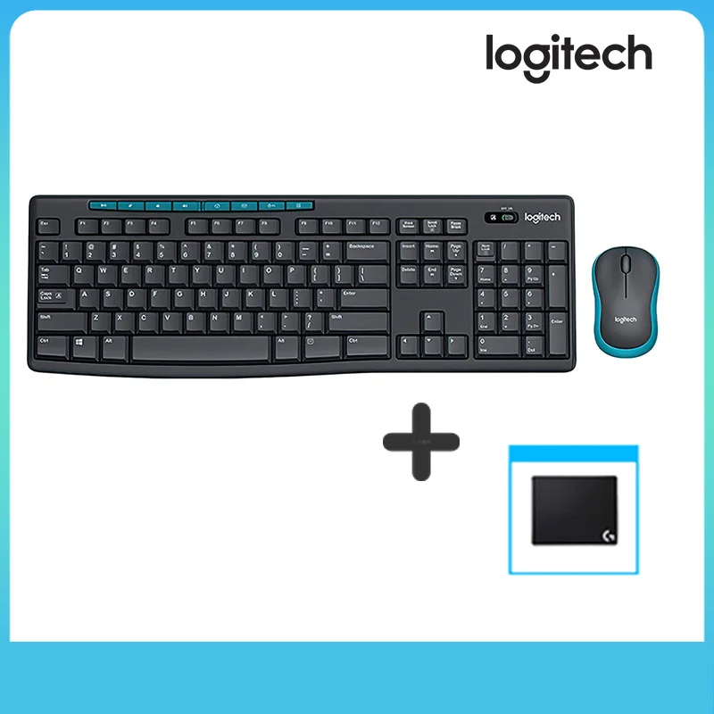 LogitechMk270/MK275 Бездротова клавіатура та миша Набір бізнес-офісної клавіатури та миші Повнорозмірний із бездротовим приймачем 2,4 г