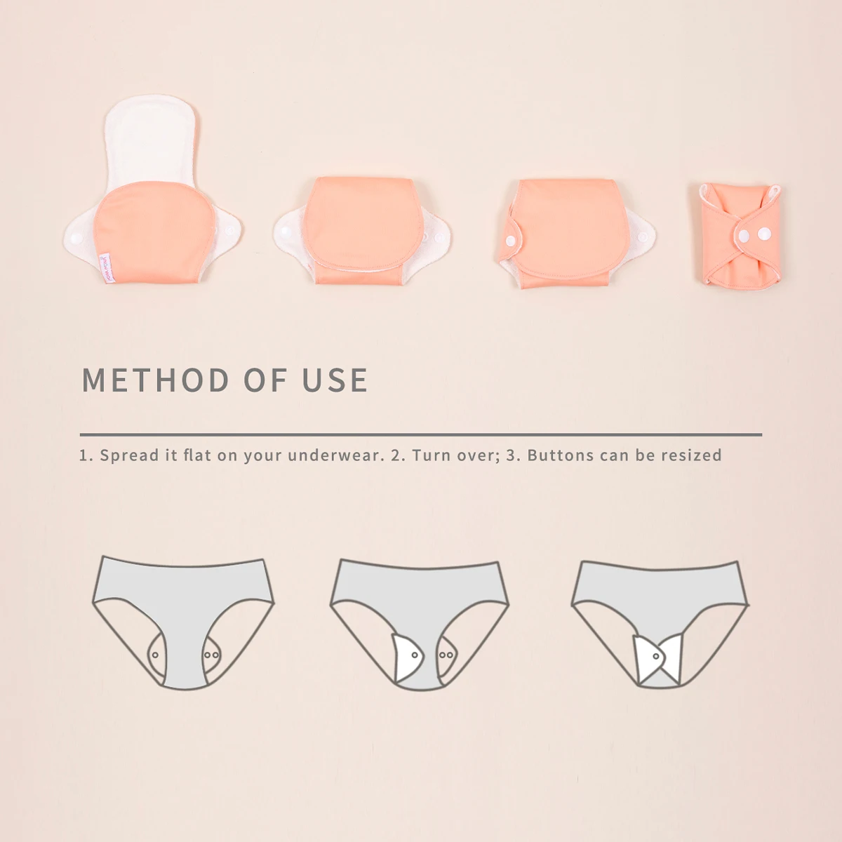 10Pcs/Set Large Women Reusable Menstural Pads for Monthly Thick Washable Sanitary Napkins Highly Absorbent Washable Heavy Pads