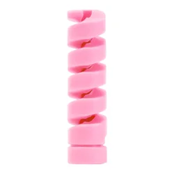 Compact Spiral Cable Organizer and Protector for Charging and Earphone Cords (1x Pink)