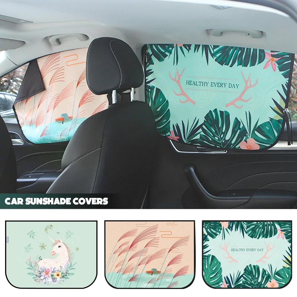 Car Window Magnetic Curtain Sunshade Cover Cartoon Side Window Sunshade UV Protection For Kid Baby Children