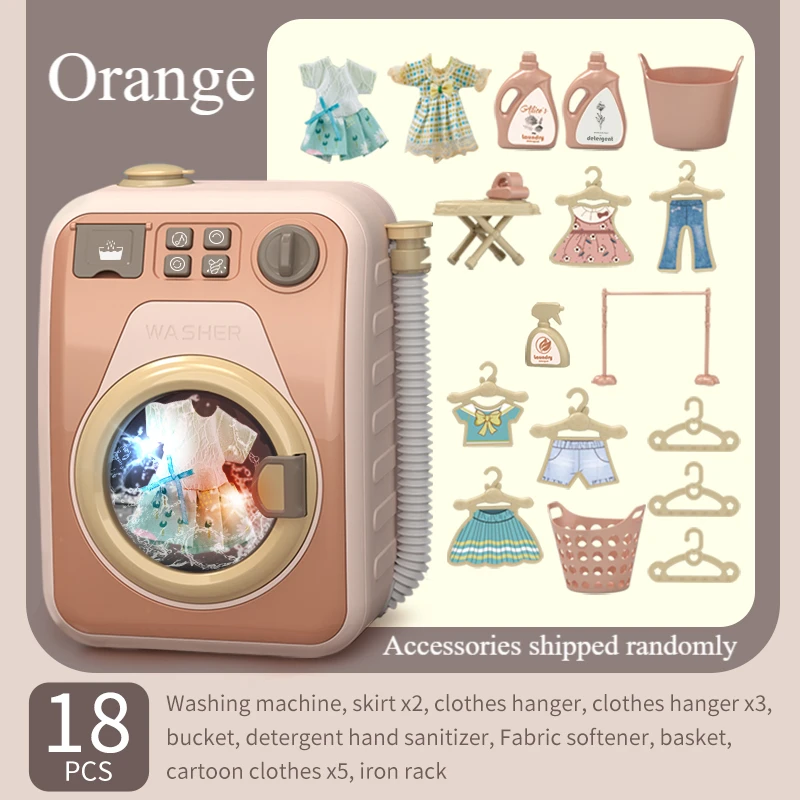 Children's washing machine toys Rotatable washing can add water Music with lights 3-12 year old baby's birthday gift
