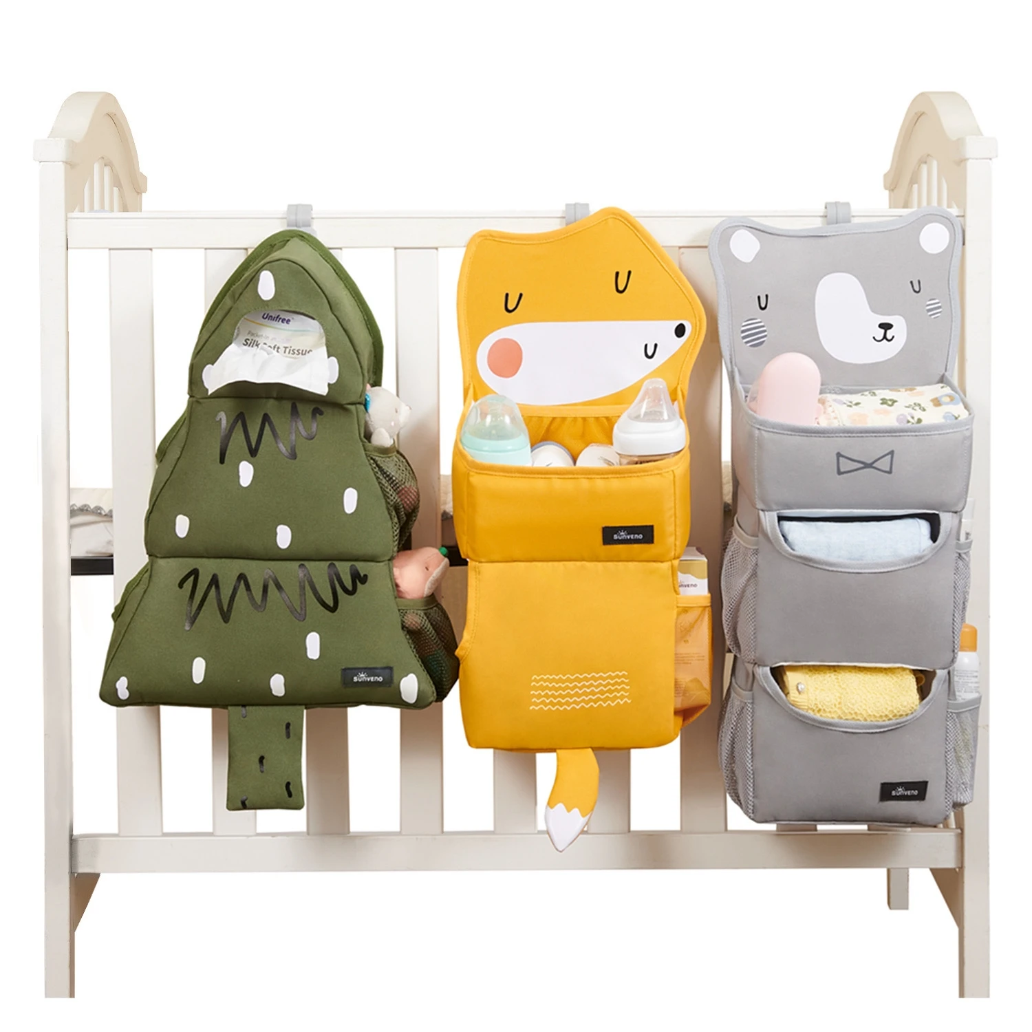 sunveno-cartoon-baby-crib-hanging-storage-bag-multi-functional-organizer-for-baby-supplies-baby-room-decor