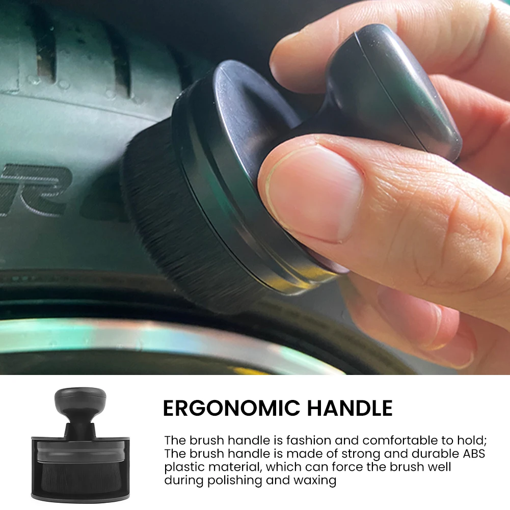 Tire Shine Applicator Brush Handheld Portable High Density For Car With Holder