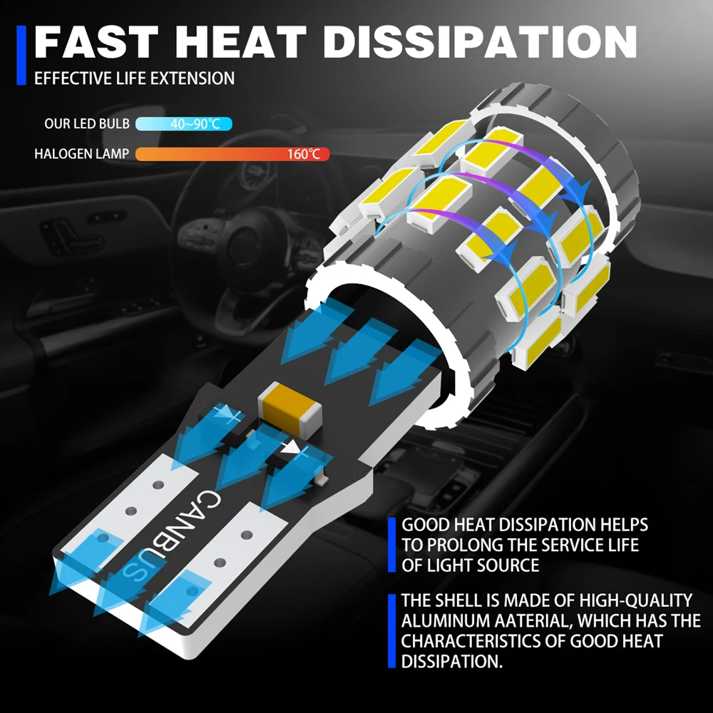 10 stücke T10 W5W Led-lampen Canbus 194 168 LED Auto Innen Lesen Parkplatz Lichter für Peugeot 4008 307 206 308 407 207 3008 2008 – Detail 5