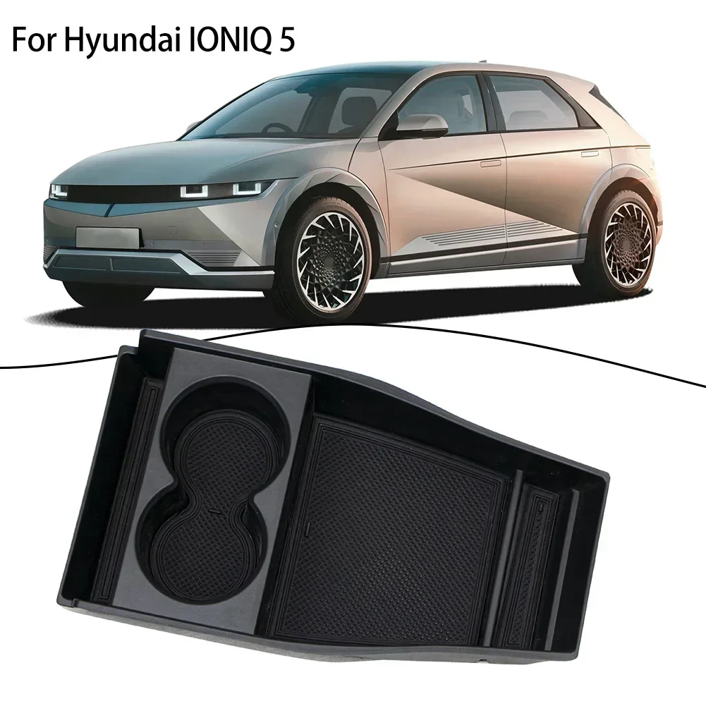 ABS Car Center Console Armrest Box Storage Tray Holder Organizer Container For Hyundai IONIQ 5 + Black Storage Box