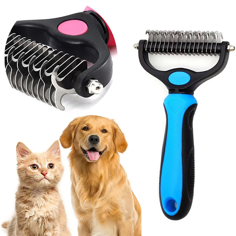 Pet Deshedding Brush Professional Dog Hair Remover Pet Fur Knot Cutter