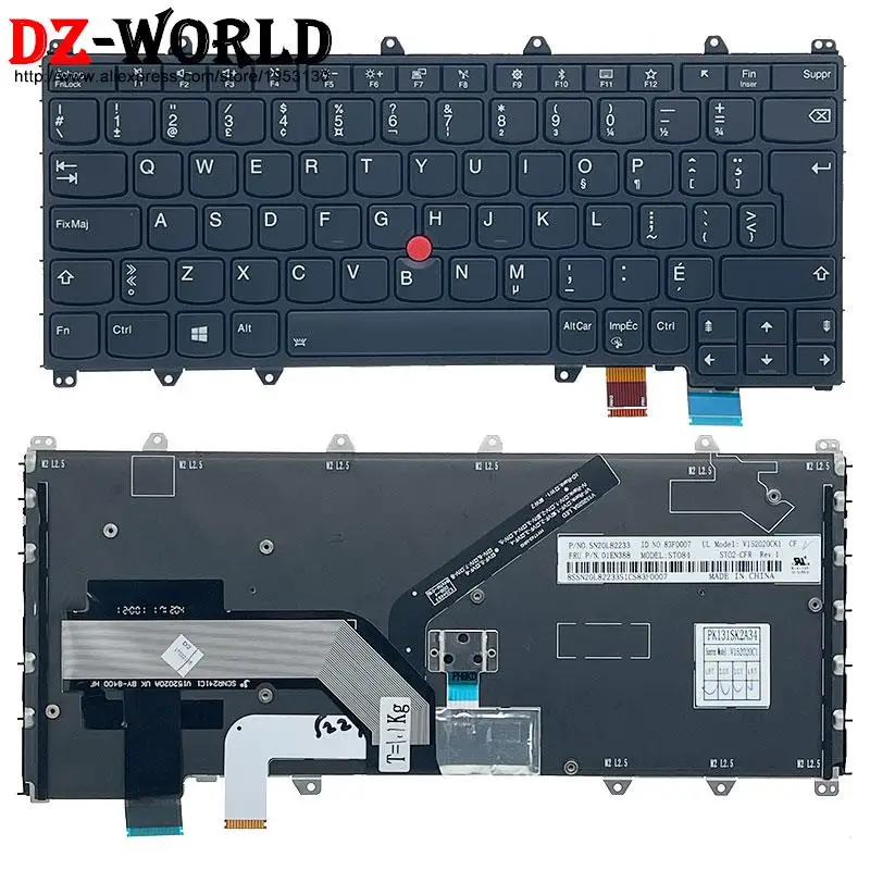 Cfr Cfa be Cfb Português Canadense Francês Italiano Teclado Brasileiro para Lenovo Thinkpad X380 Yoga 370 s1 ° Azerty pt it br fr - Imagem 6