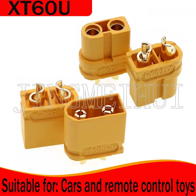 

10PCS XT60U-M/F Male and Female Connectors Gold-Plated Li-ion Battery Terminal Plugs for: Cars and Remote Control Toys