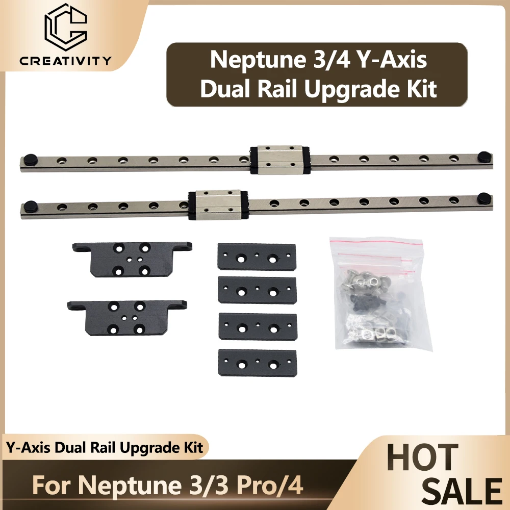 ELEGOO Neptune 4 Y-Axis Dual Rail Upgrade Kit For Neptune 3/3 Pro/4 MGN9H Y-Axis Linear Guide 315mm 3D Printer Part