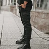 Men new Multi Pocket Small Slim High Street Jeans Male Fashion Casual Pencil Elasticity Denim Pants Wash Solid Vintage Trousers