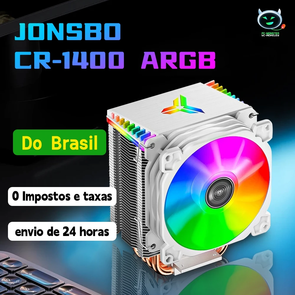 JONSBO-CPU Cooler para refrigeração, 4 tubos de calor, processador PWM, CPU, LGA1700, 1200, 115X, AM4, AM5, CR-1400