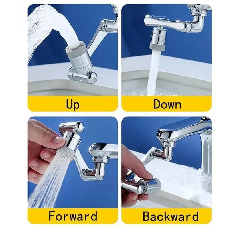 Faucet Extender 1pcs Alloy Robotic Arm 1080&deg; Rotating Universal Extension Swivel For Bathroom Sink