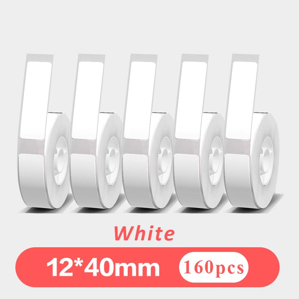 5pcs 12mmx40mm Gap Label Paper fit for P12 P15 Phomemo D30 Q30 Printer Waterproof Self Adhesive Thermal Label Sticker